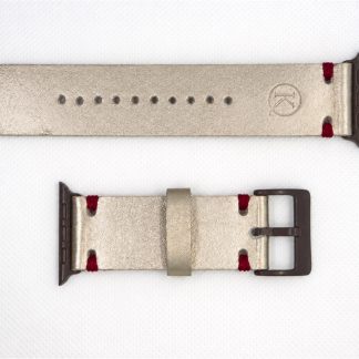 Correa de cuero para smartwatch · Dorado